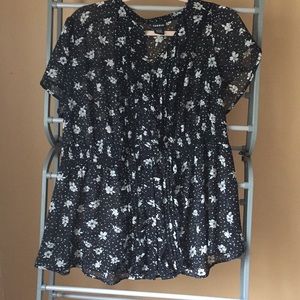 Cute Sheer Size 2 Torrid Blouse